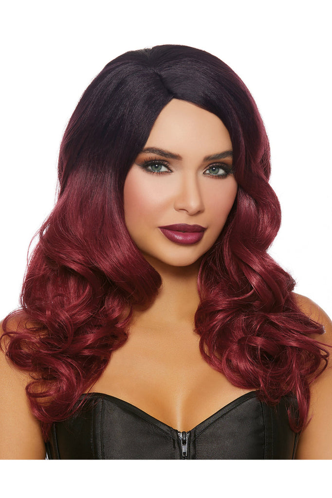 black and red wig, ombre black and red wig