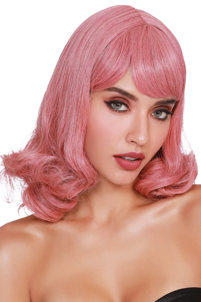 blush pink costume wig, pinky costume wig