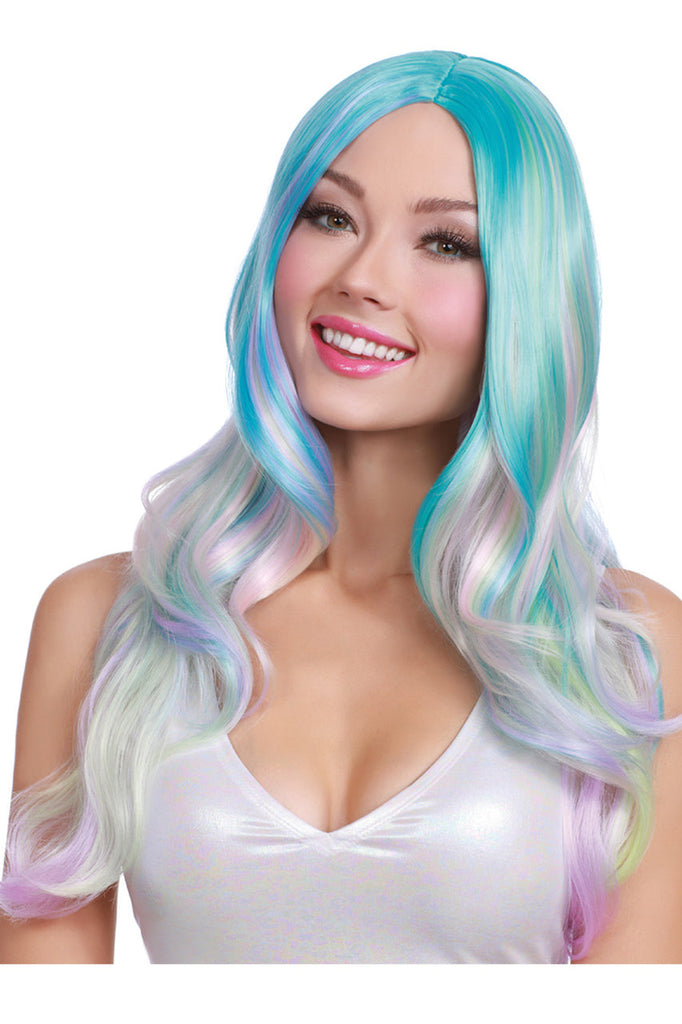 mermaid wig, long mermaid wig, pastel wig, Dreamgirl wig