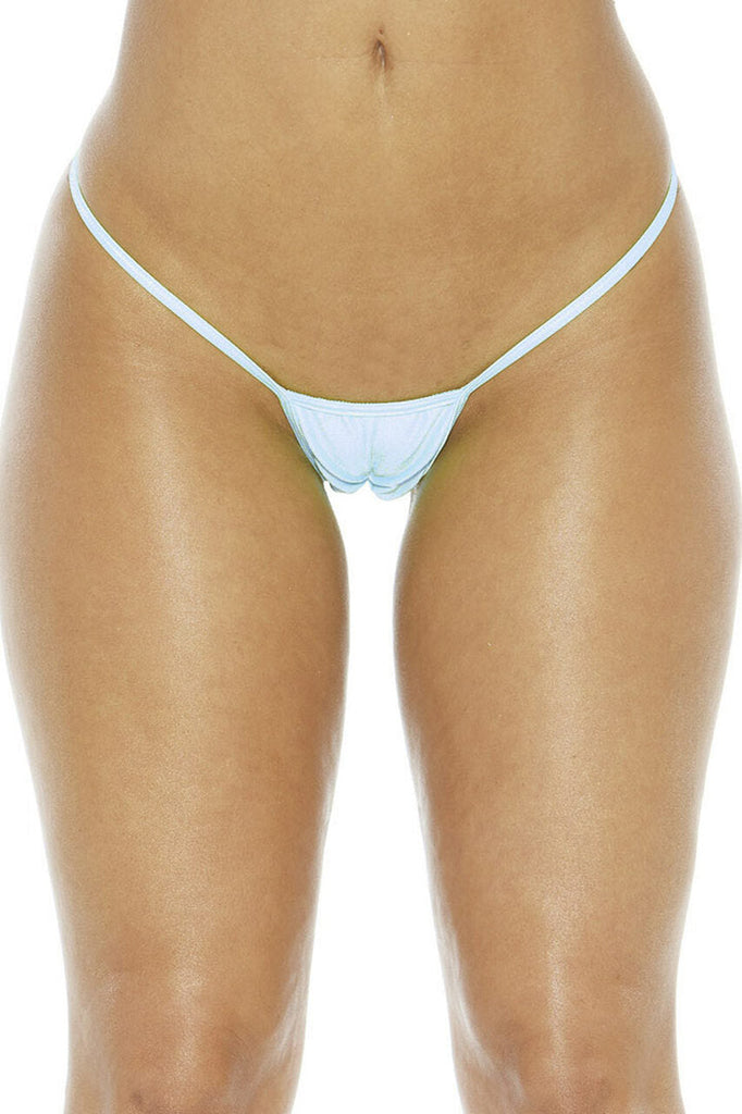 baby blue scrunch front thong