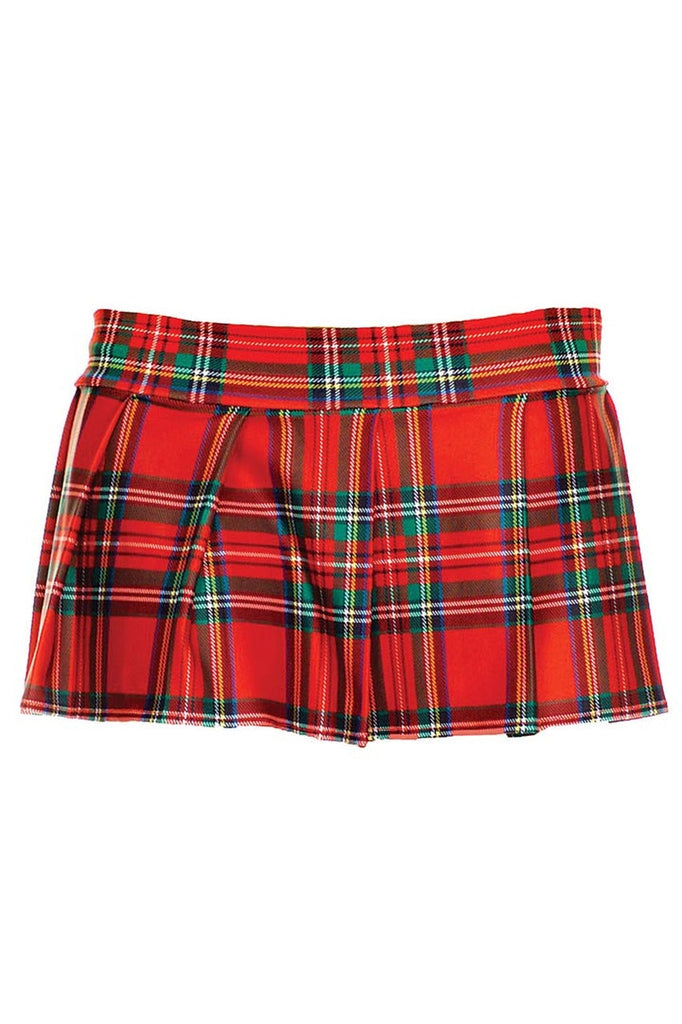 Shop this women's red and green plaid mini skirt for school girl lingerie
