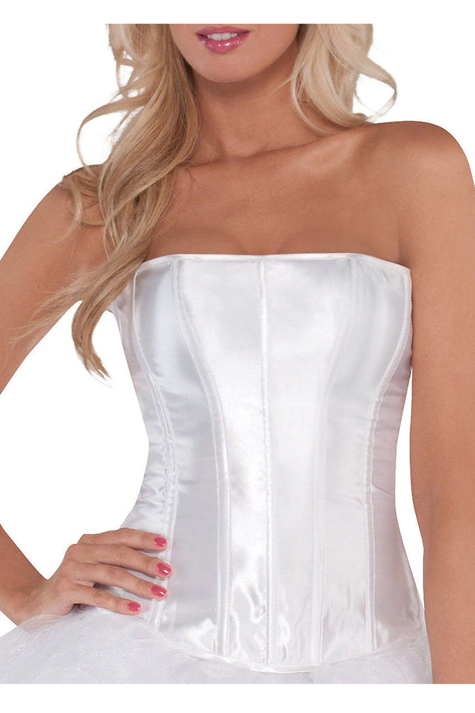 White satin corset