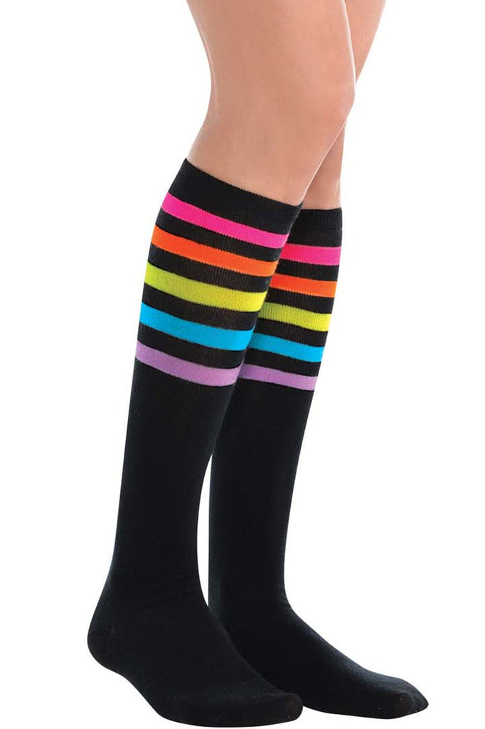 rainbow knee high socks