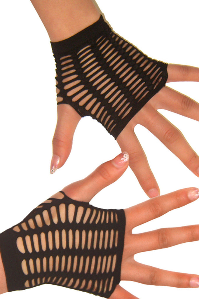 Shop Black Fingerless Rave Gloves