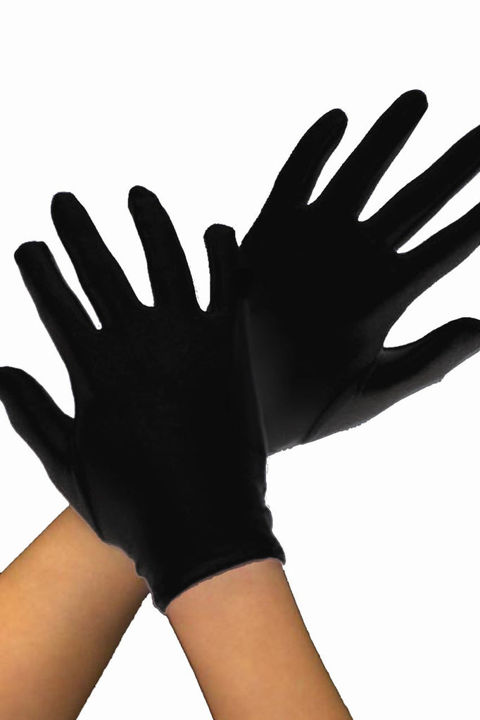 Shop Women's Black Satin Gloves Short