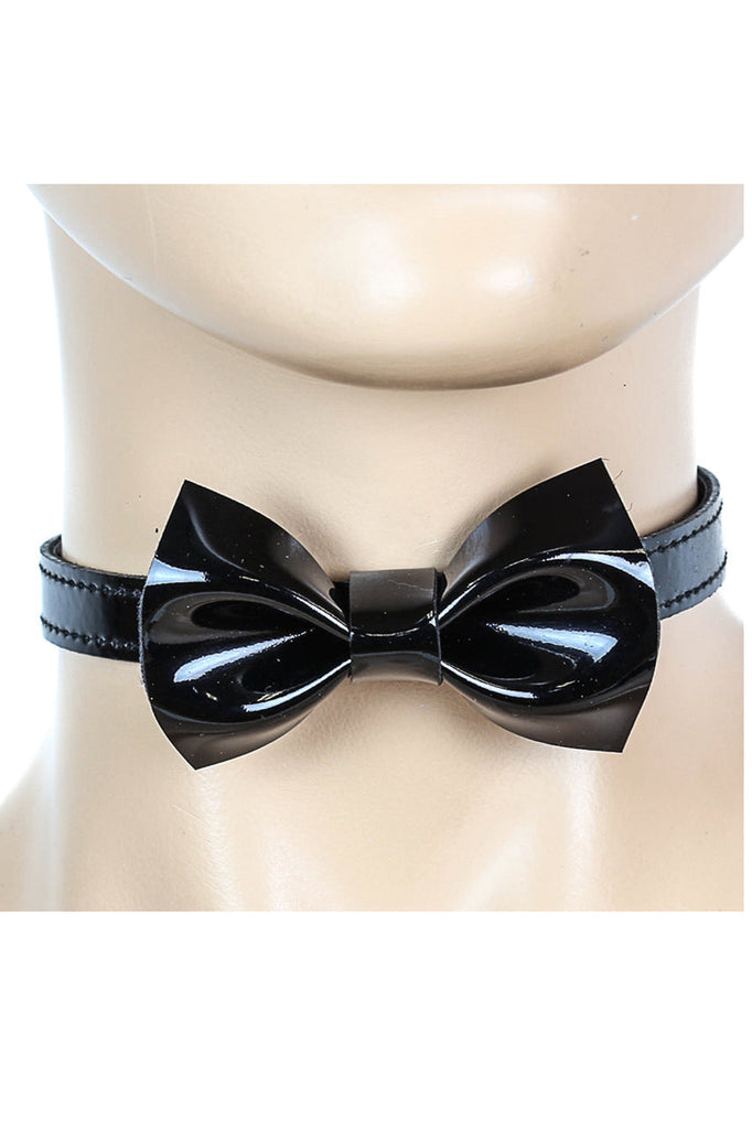 Shop this women's choker that features a patent leather bow choker