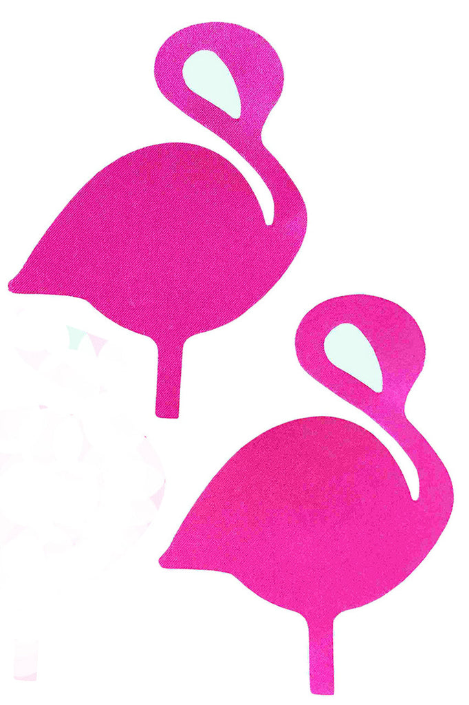 Shop these pink satin flamingo nipple cover pasties