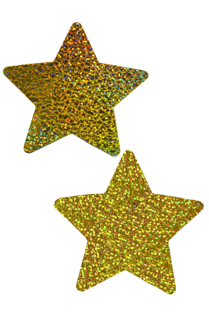 Sparkly gold star nipple pasties