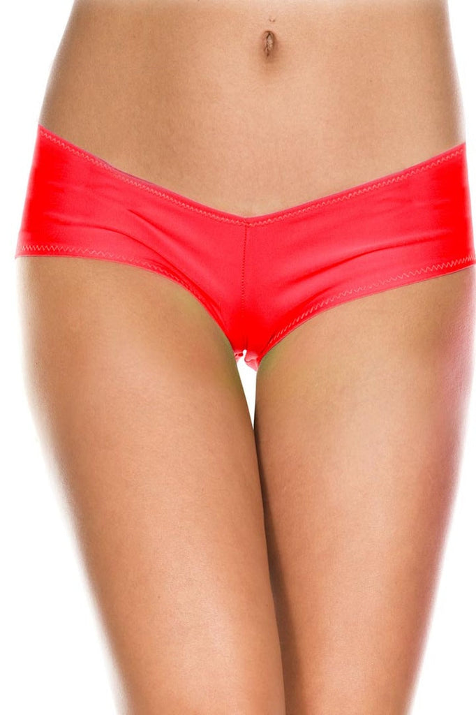 Shop this women's red hipster cut booty shorts for bloomers