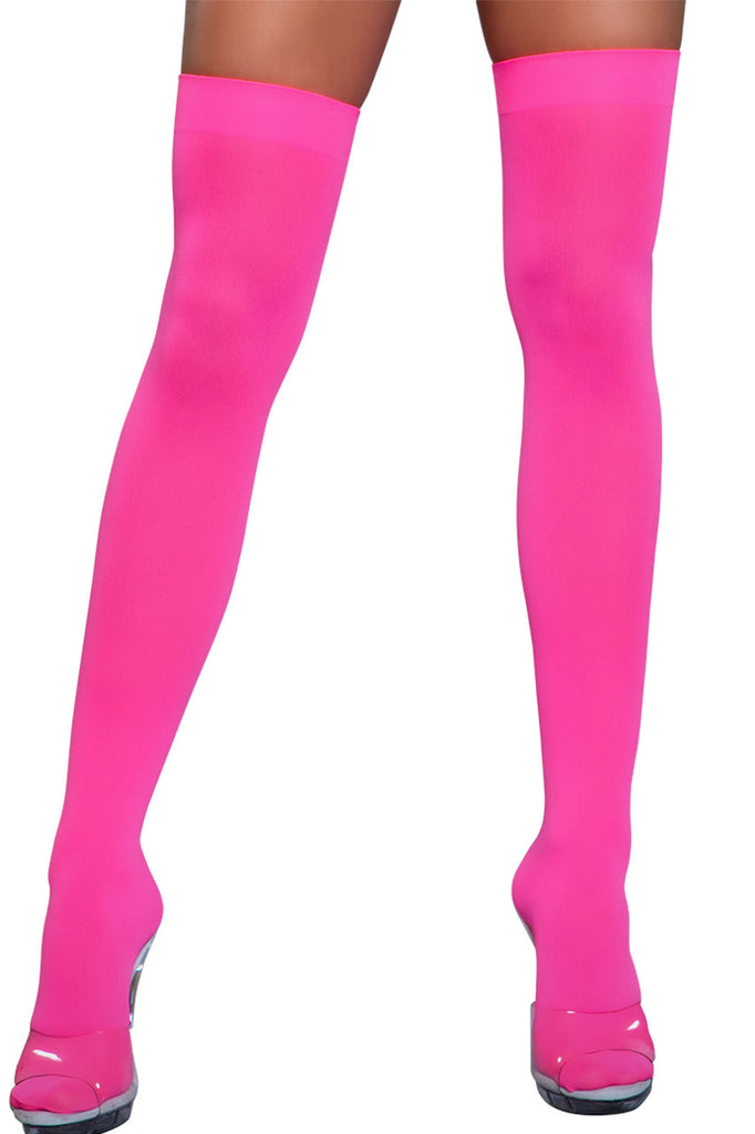 Neon pink thigh high stockings