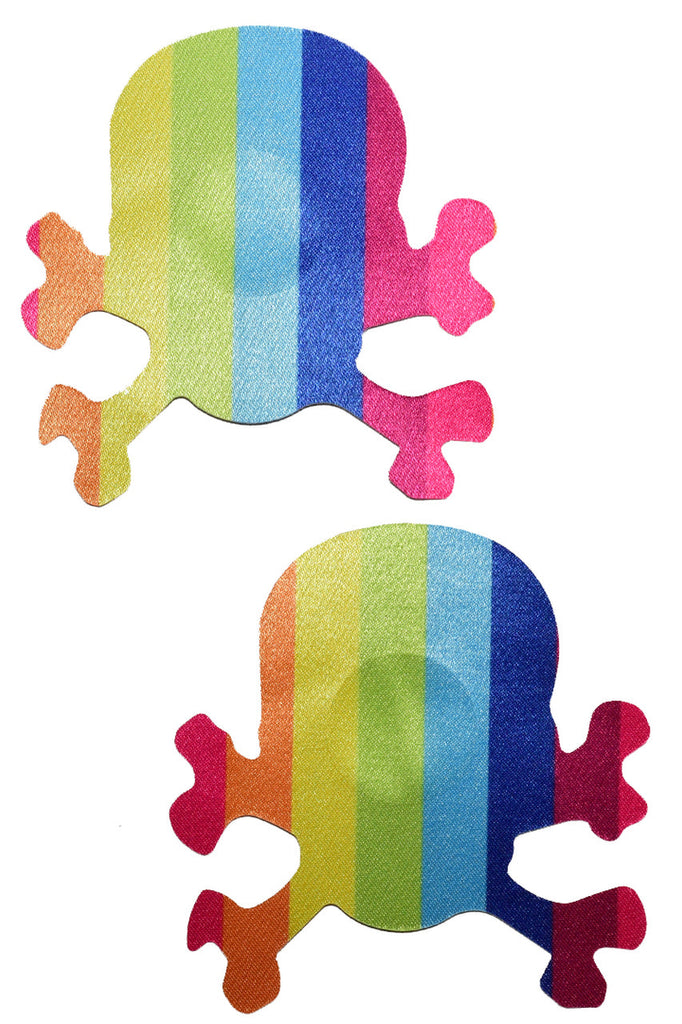 Rainbow skull nipple pasties