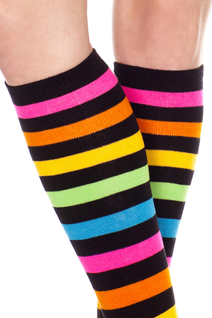 Women's knee high rainbow color socks