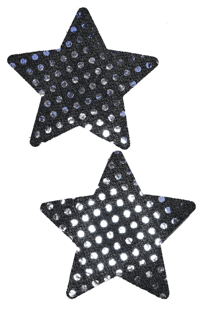 Black star sequin nipple pasties