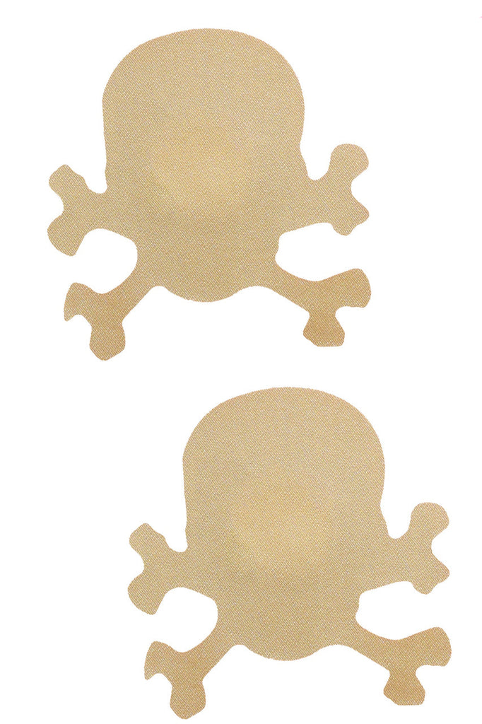 Nude Beige skull &amp; crossbones nipple pasties