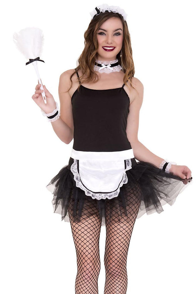 Shop this women's sexy French maid costume including this five piece French maid accessory kit for your Halloween costume accessory