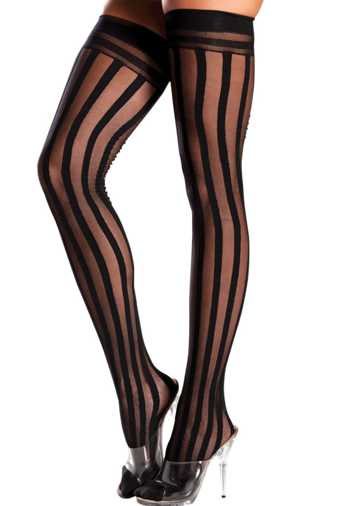 Shop these sheer vertical striped stockings
