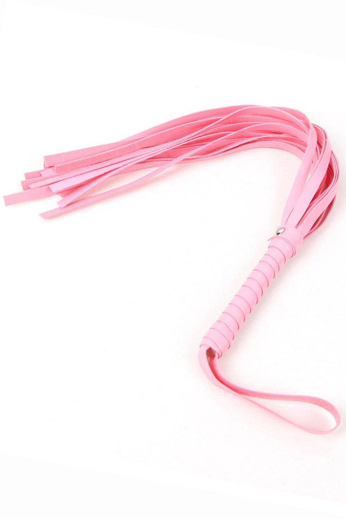Shop this pink leather whip adult toy for your pink leather lingerie outfit