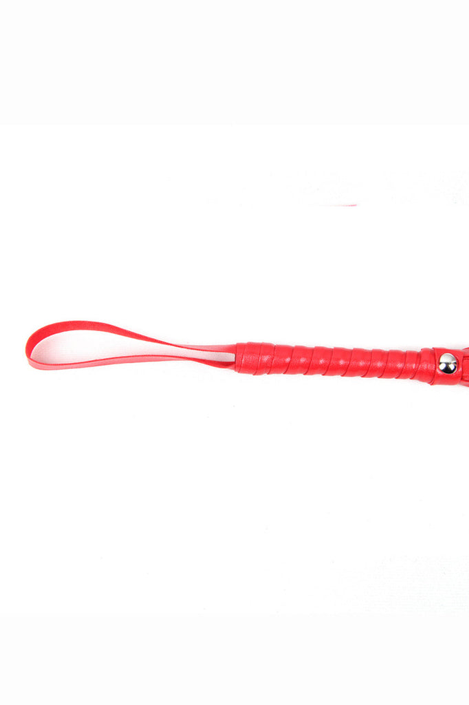 Shop this red leather whip adult toy for your red leather lingerie outfit