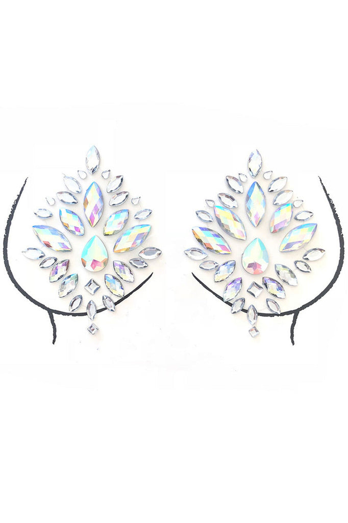 Shop these crystal boob jewels that feature colorful crystal stick on nipple pasties that feature rhinestone nipple covers