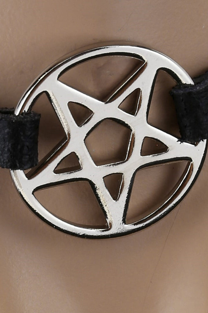 Shop this women's chokers with metal pentagram medallion