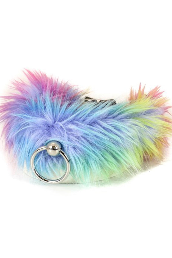 Shop this rainbow fur choker collar
