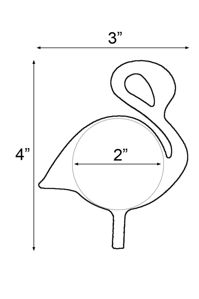 Flamingo Nipple Pasties Measurements