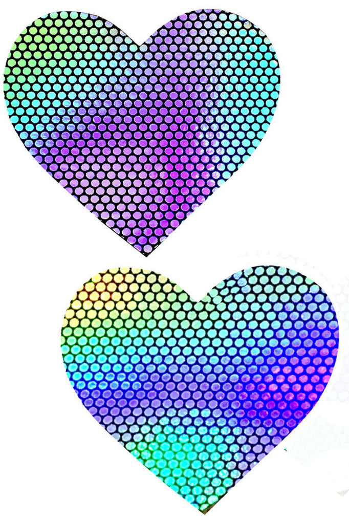 Shop these women's holographic dot nipple cover pasties that feature holographic black hearts breast pasties
