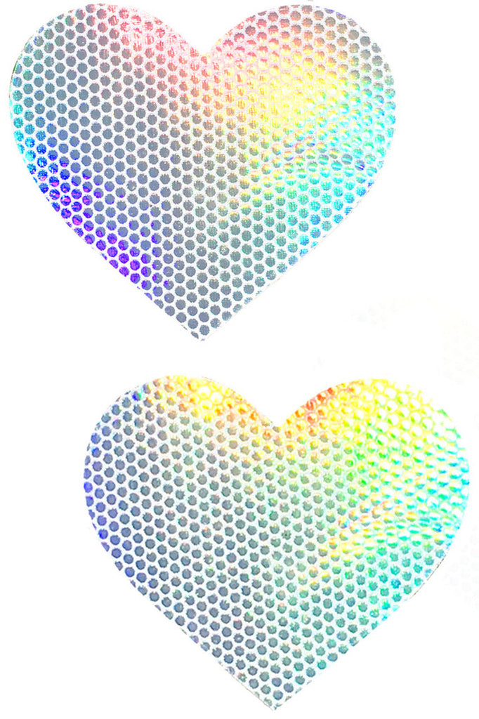Shop these women's holographic heart nipple cover pasties