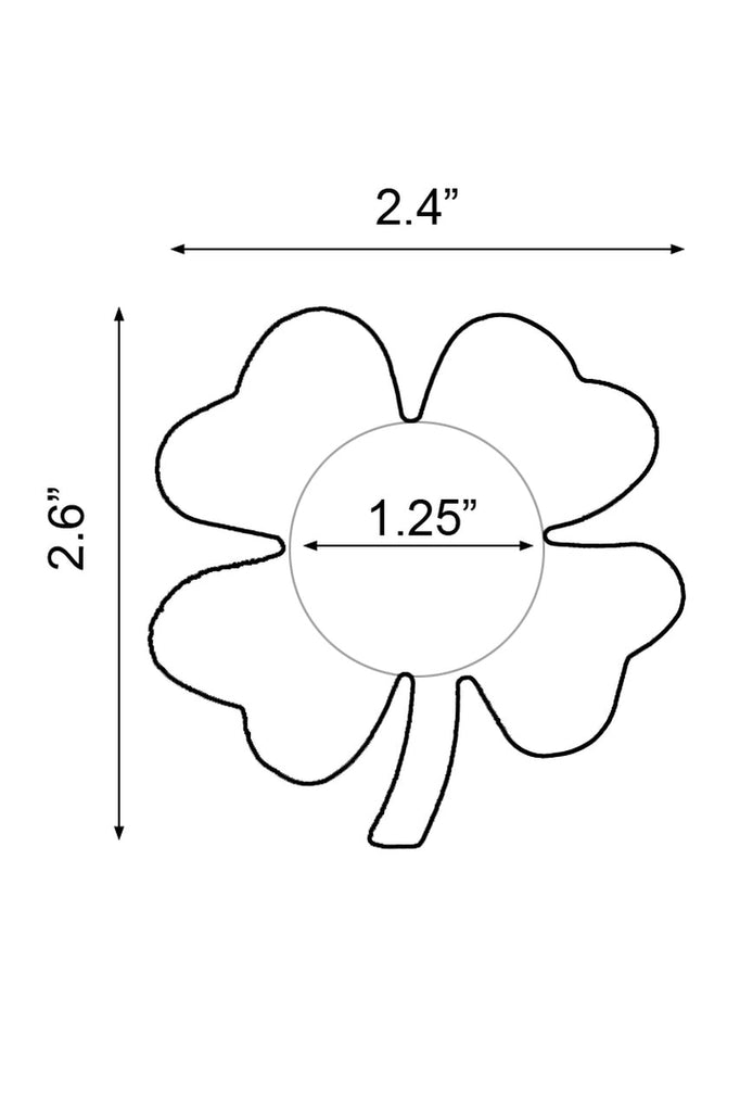 Mini shamrock nipple pasties measurements