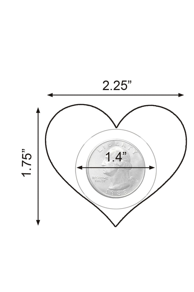 Mini heart nipple pasties measurements