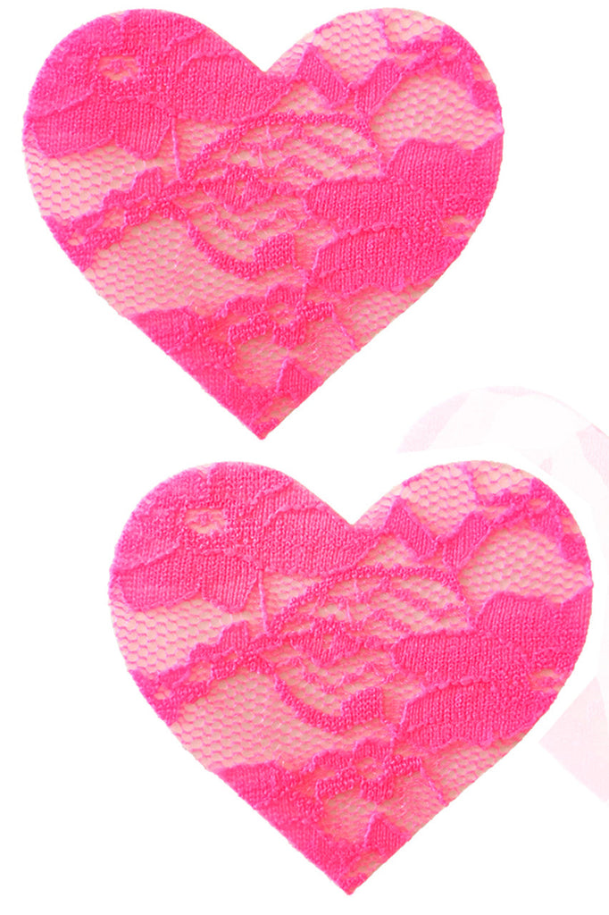 Shop these women's neon pink lace nipple cover pasties