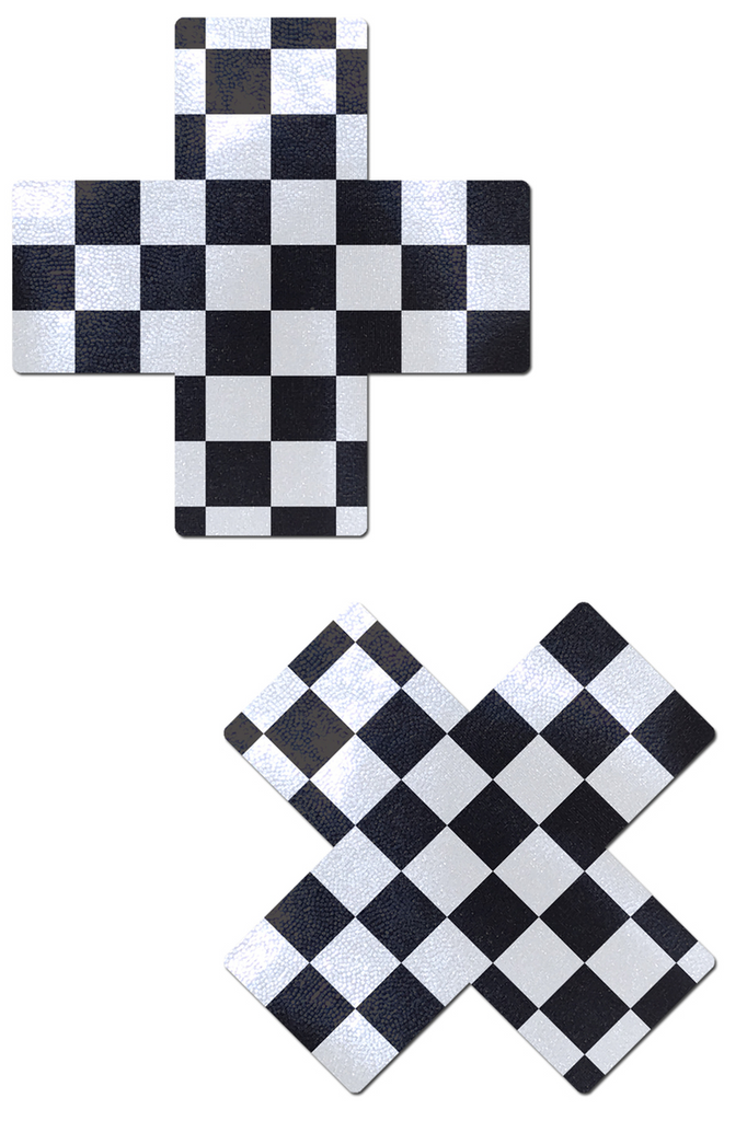 Shop these checker pattern criss cross nipple cover pasties
