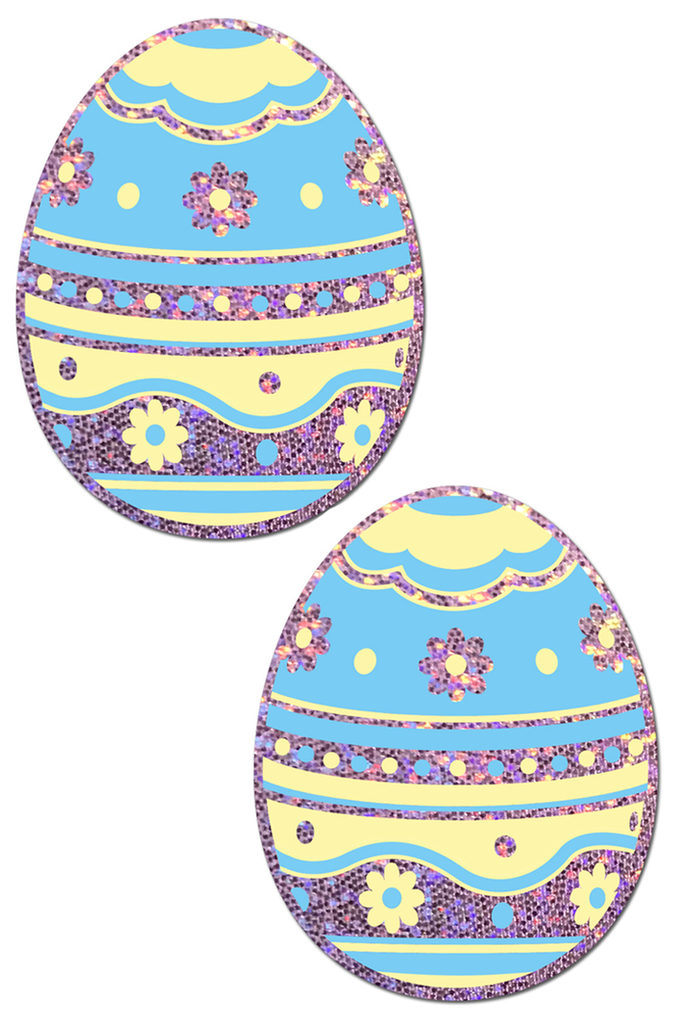 Shop this women's yellow and lilac glitter easter eggs nipple cover pasties