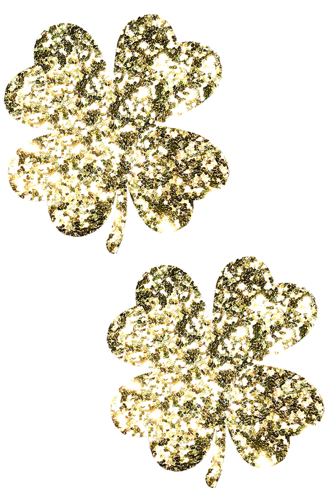Shop these women's chunky glitter four leaf clover nipple cover pasties by NevaNude