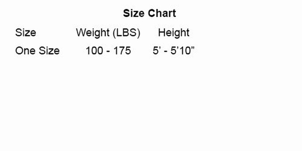 Music legs size chart