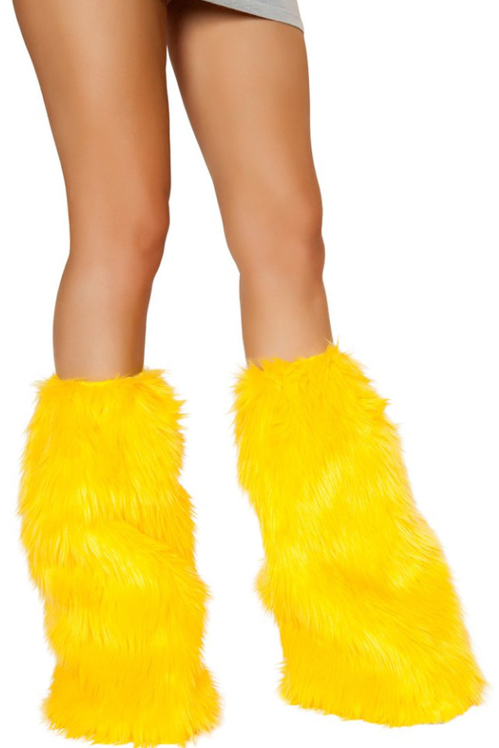 Yellow Fur Leg Warmers