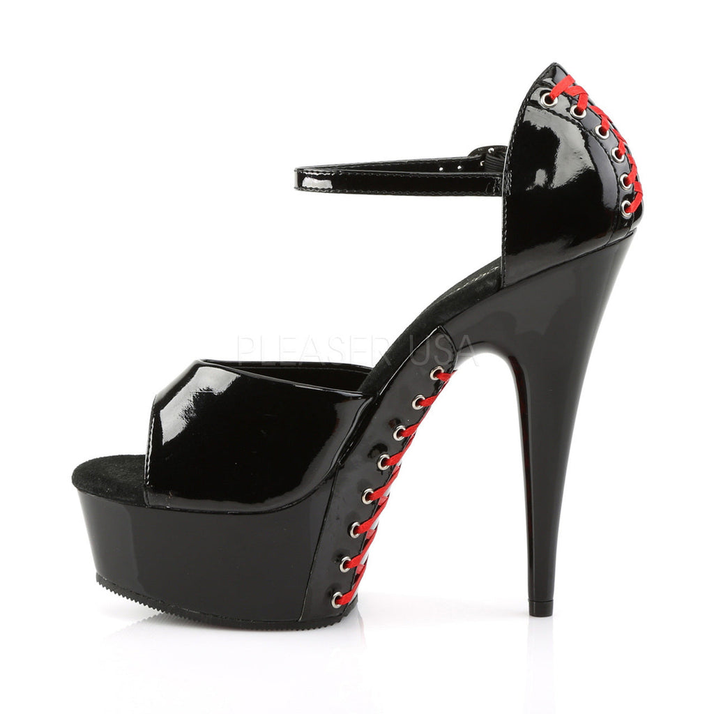 Pleaser Shoes - 6 inch heel sexy black sandal shoes with a 1.8" platform | Free Shipping