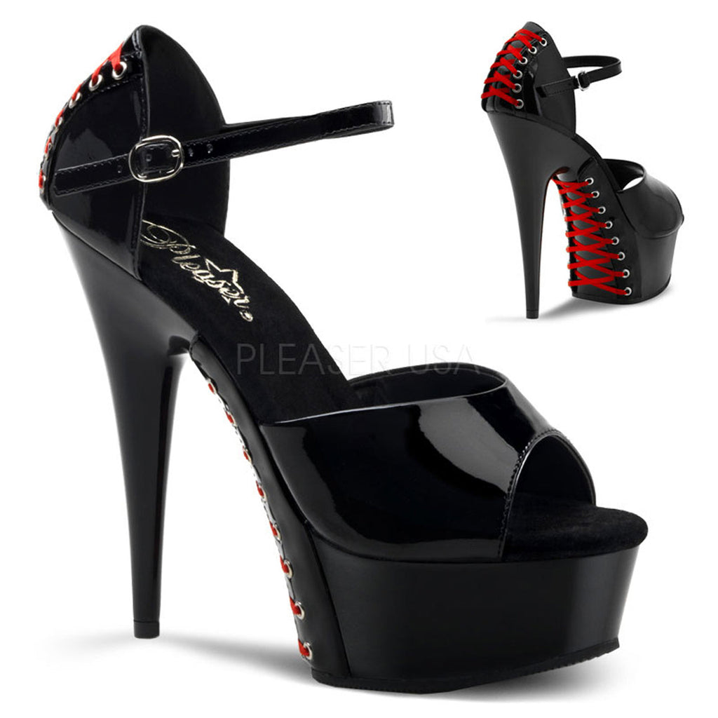 Shop sexy black 6" heel sandal shoes with a 1.8" platform | free shipping