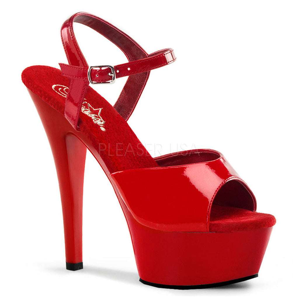Sexy red pole dancing heels with 6" stiletto heel.